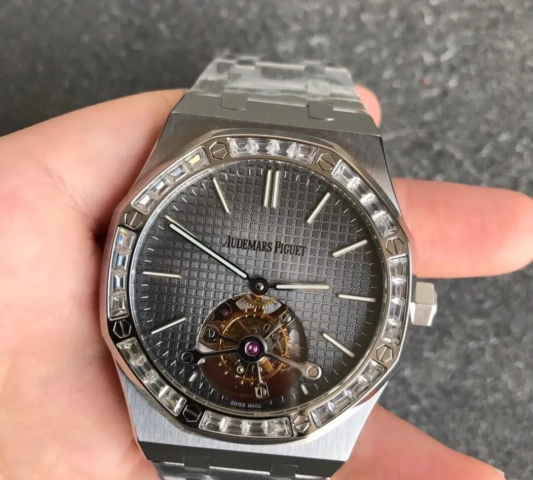 Audemars Piguet Royal Oak Tourbillon 26516PT.ZZ.1220PT.01 R8 Factory 1:1 Best Edition Replica Watch Diamond Bezel